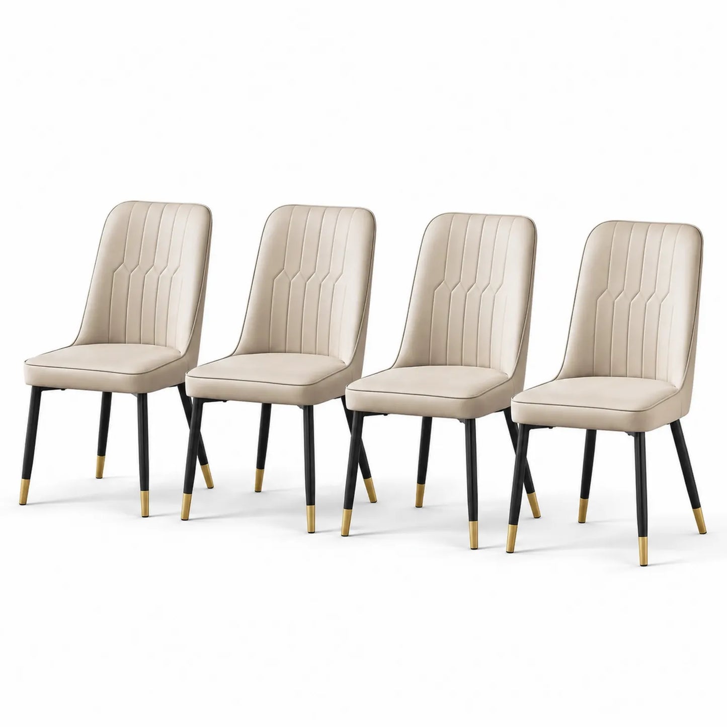 Ensemble de 4 chaises en similicuir avec pieds en métal