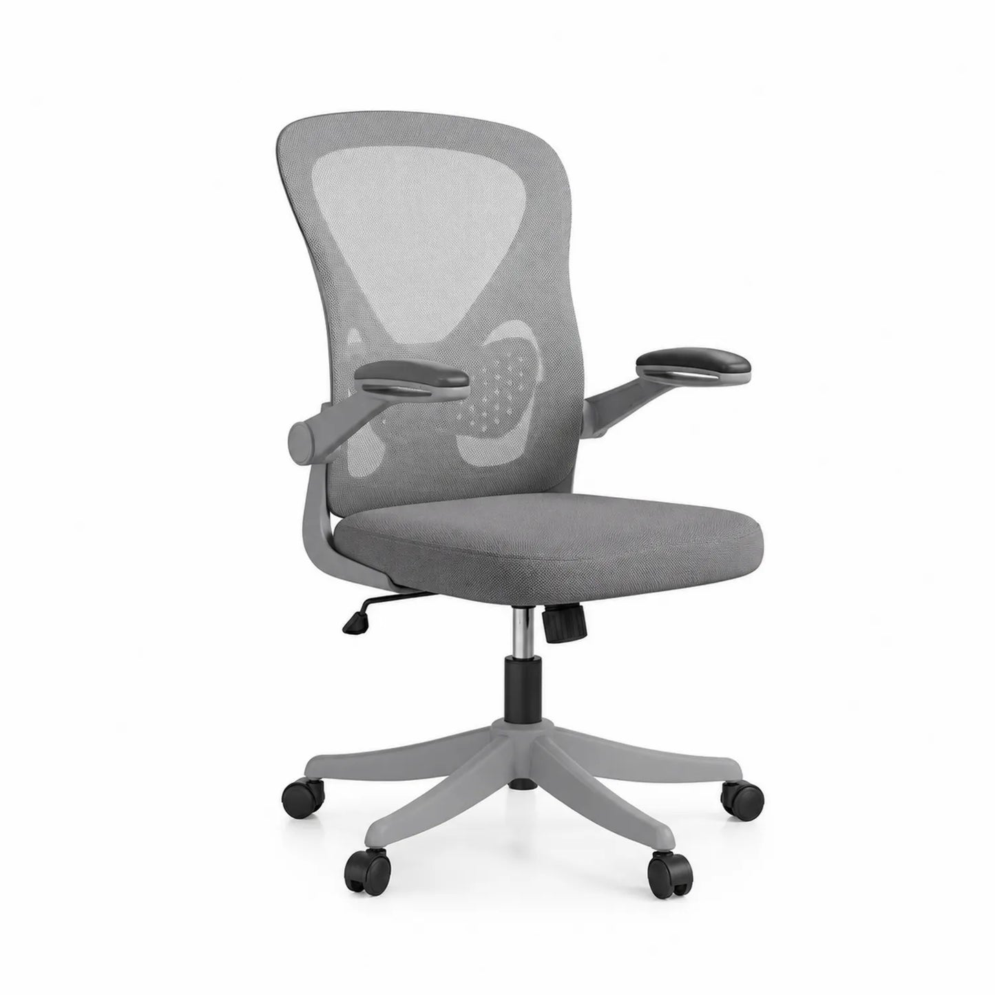 Chaise de bureau en maille avec accoudoirs réglables - Gris