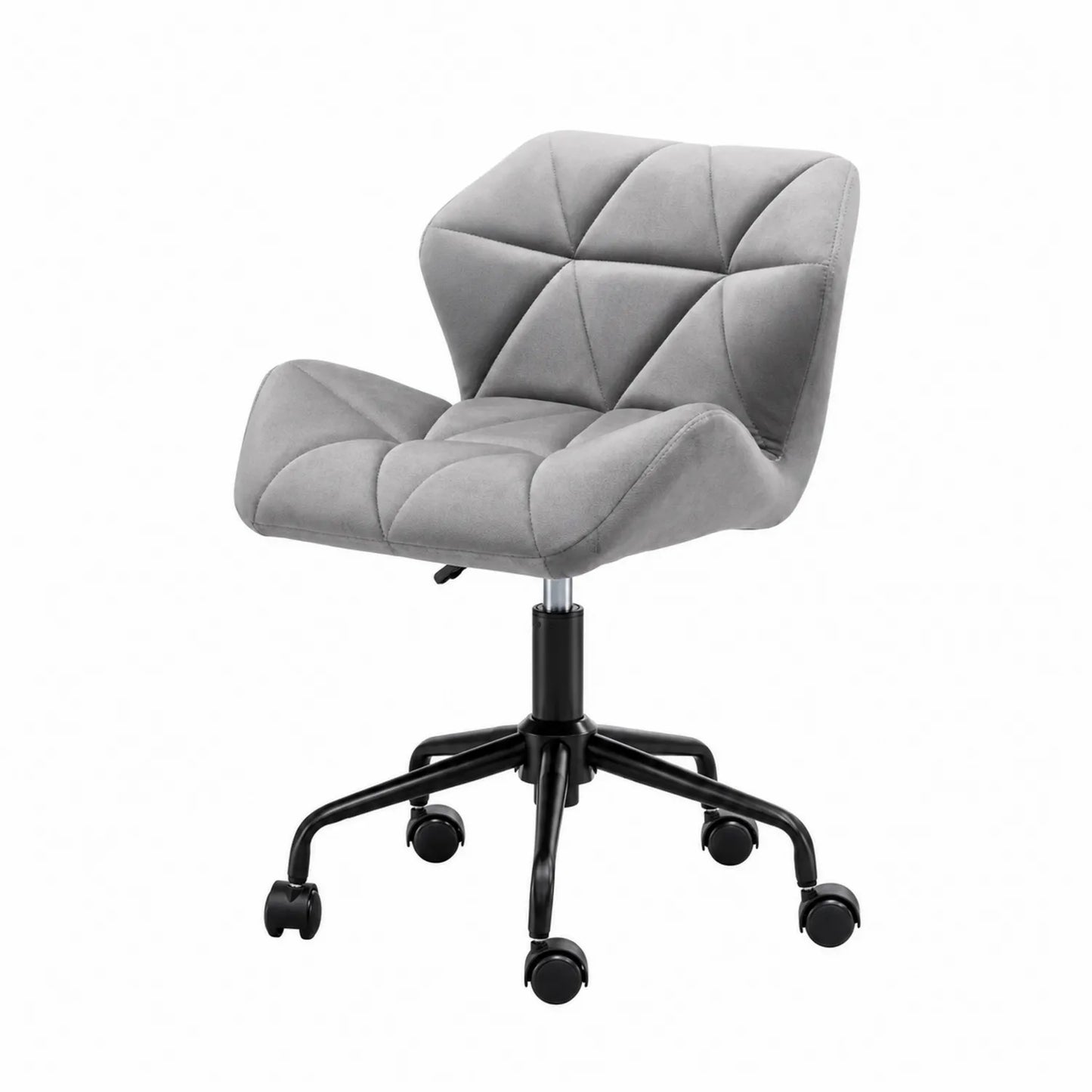 Chaise de bureau réglable en velours avec base en métal