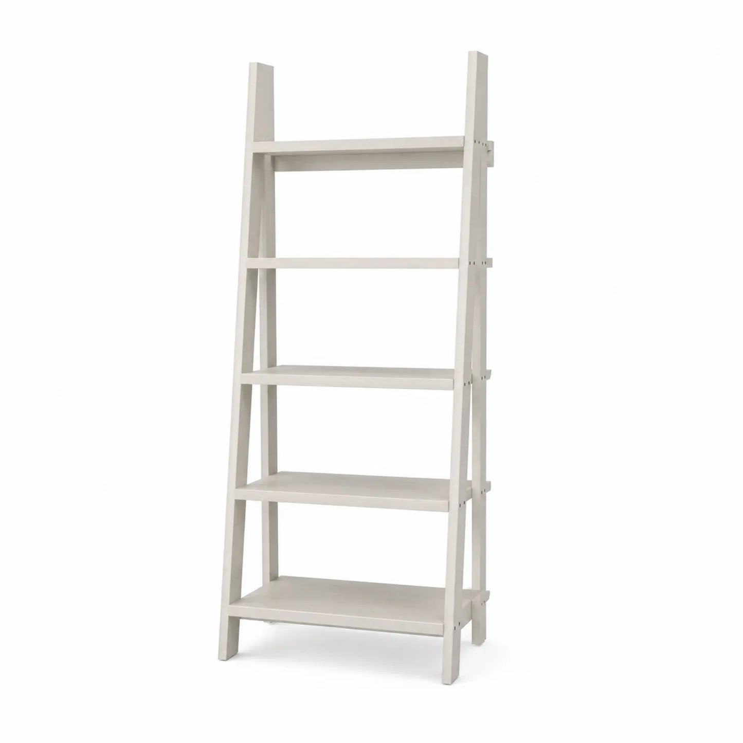 Étagère échelle en bois de pin 5 niveaux Blanc