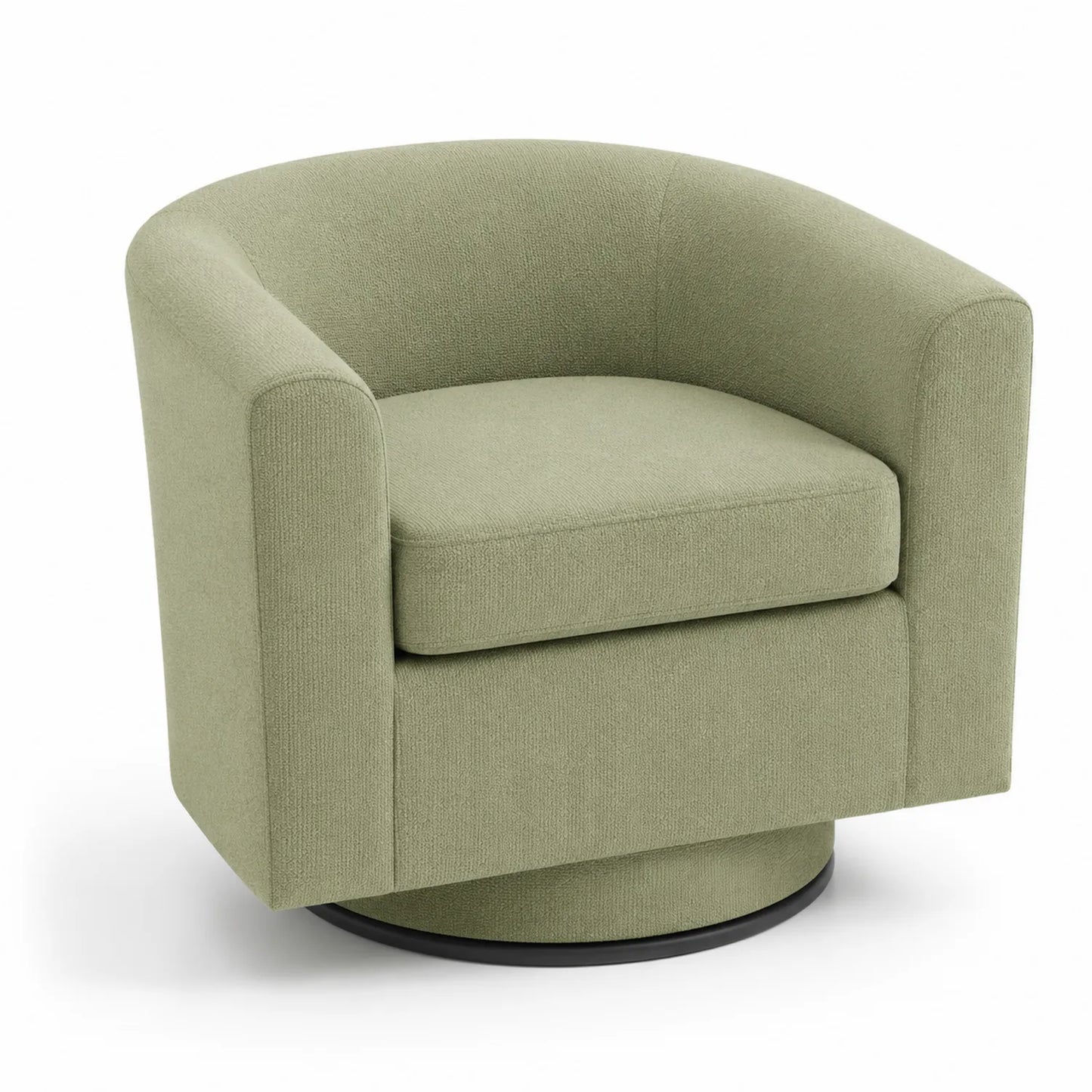 Fauteuil pivotant en tissu avec base en métal