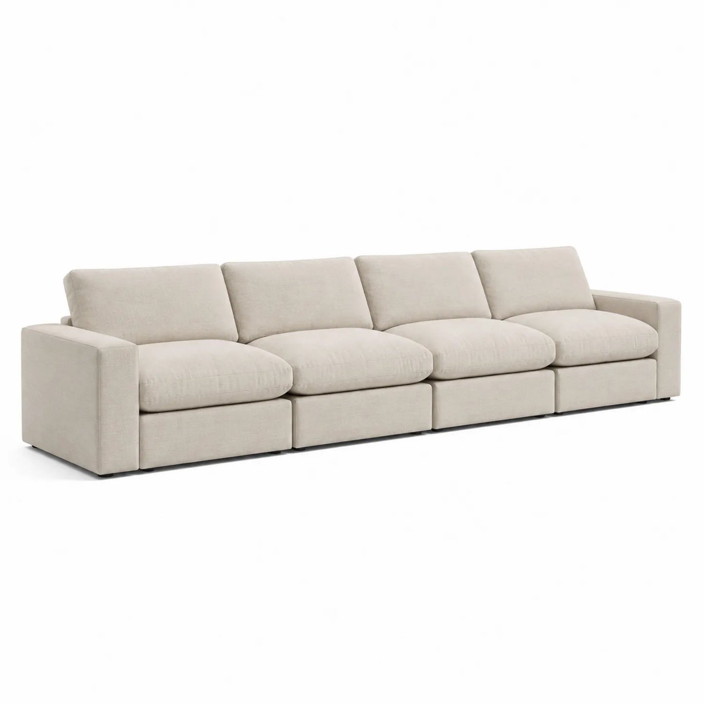 Canapé modulable 4 places en tissu Beige