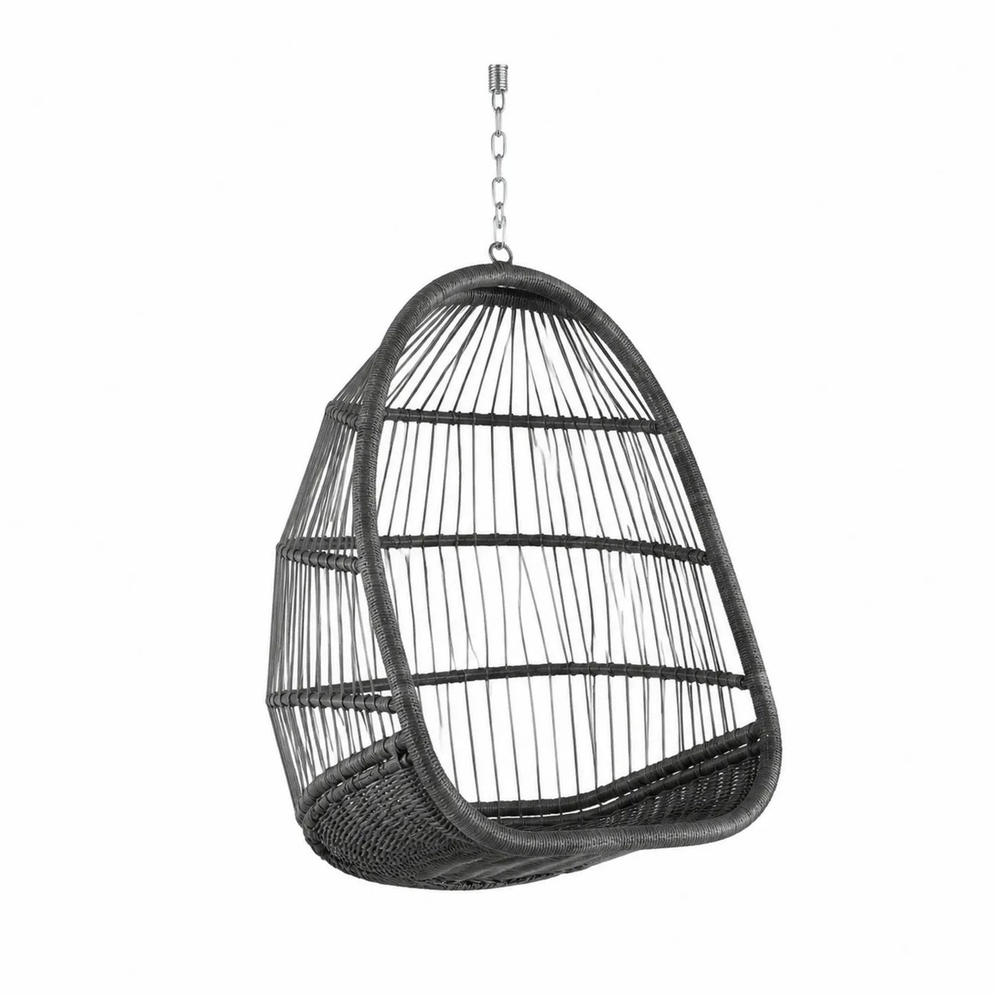 Chaise Suspendue en Résine Tressée Noire pour Extérieur 100x80x120 cm