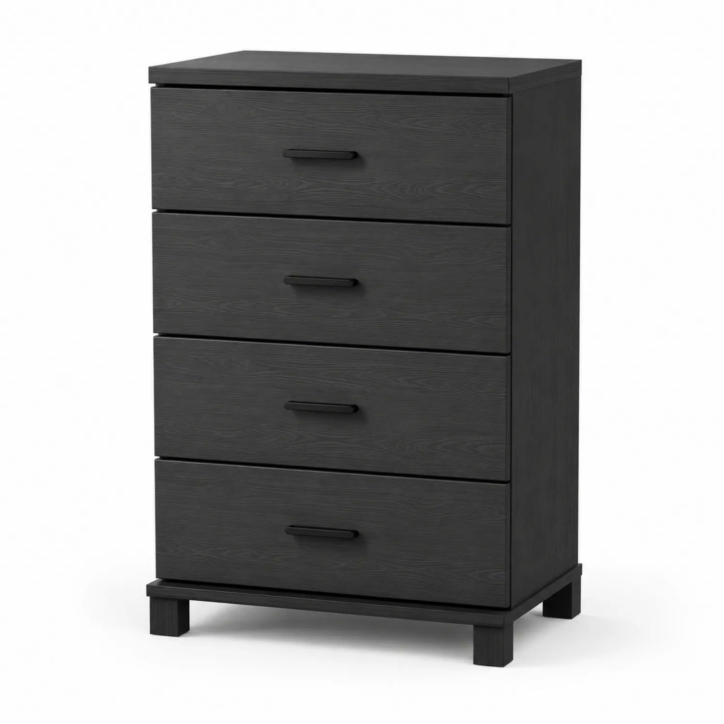 Commode en Bois avec 4 Tiroirs Noir 78x40x100 cm