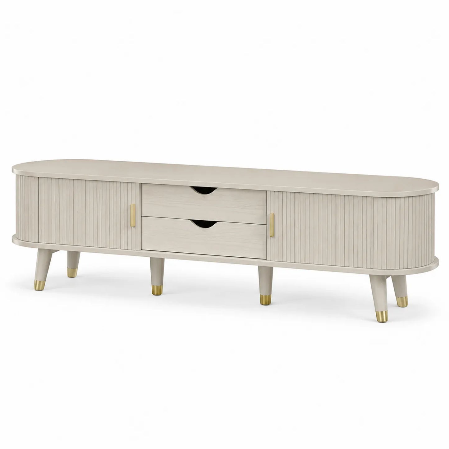 Meuble TV en bois avec tiroirs et portes