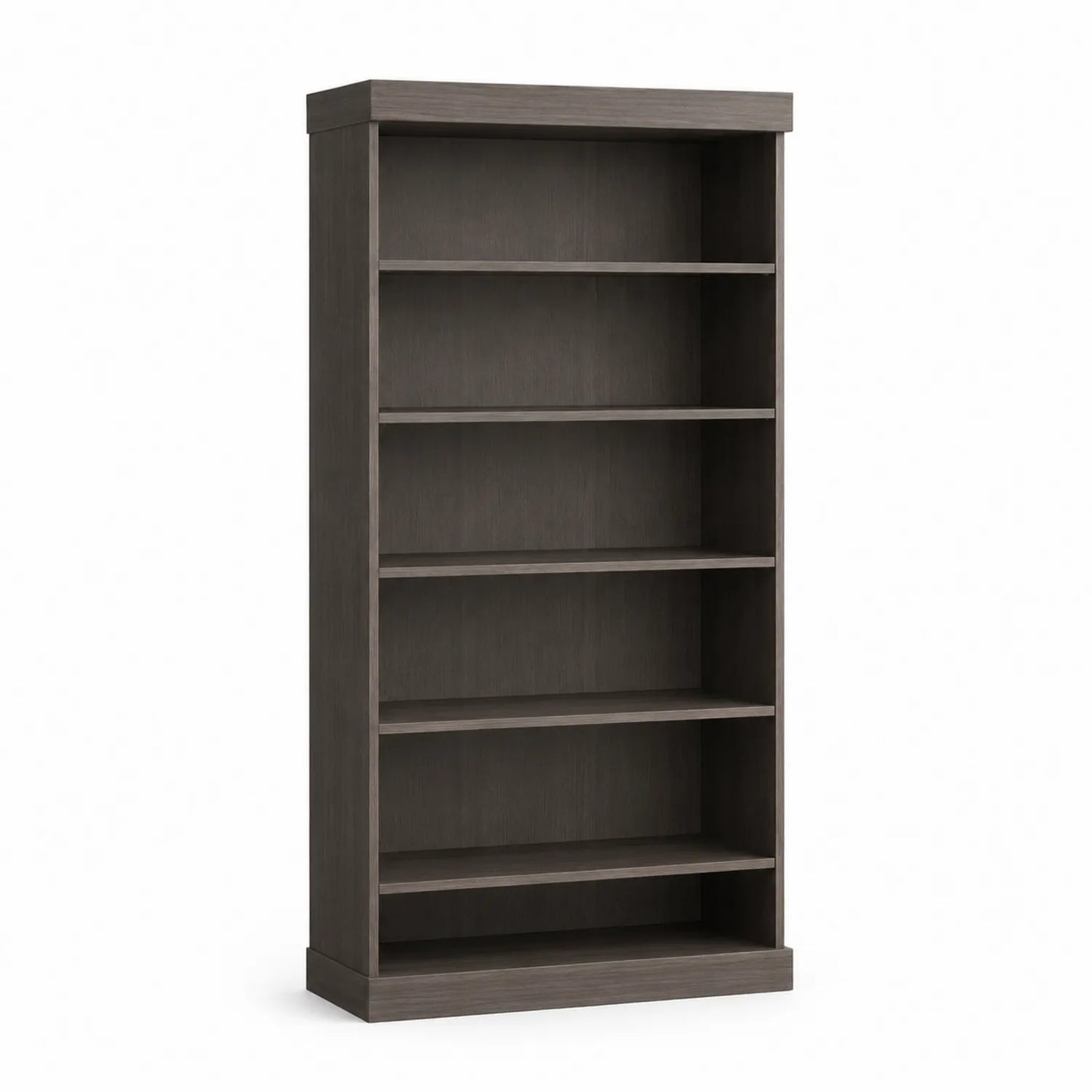 Bibliothèque 5 étagères en bois composite Chêne Gris