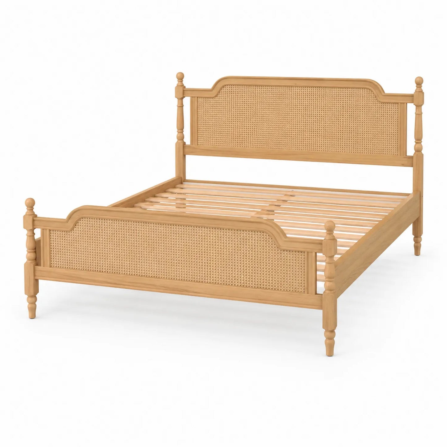 Lit double en bois avec cannage 200x160 cm