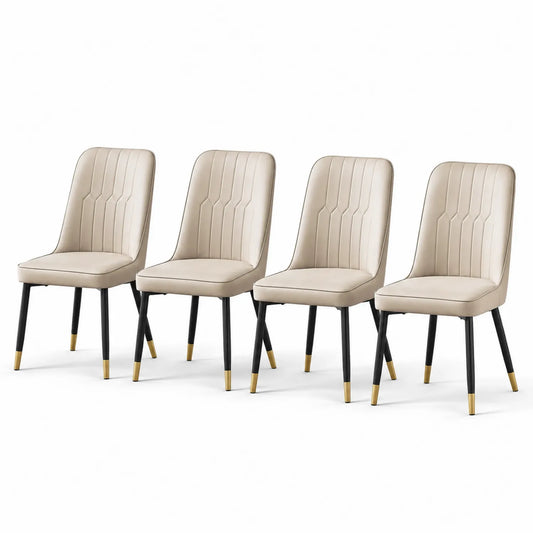 Ensemble de 4 chaises en similicuir avec pieds en métal