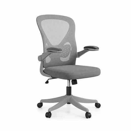 Chaise de bureau en maille avec accoudoirs réglables - Gris
