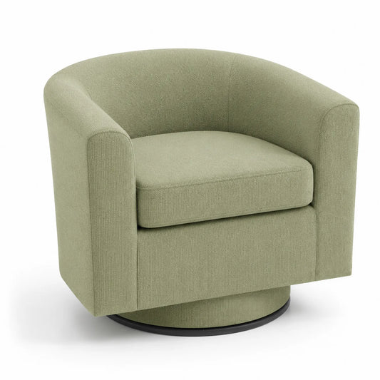 Fauteuil pivotant en tissu avec base en métal