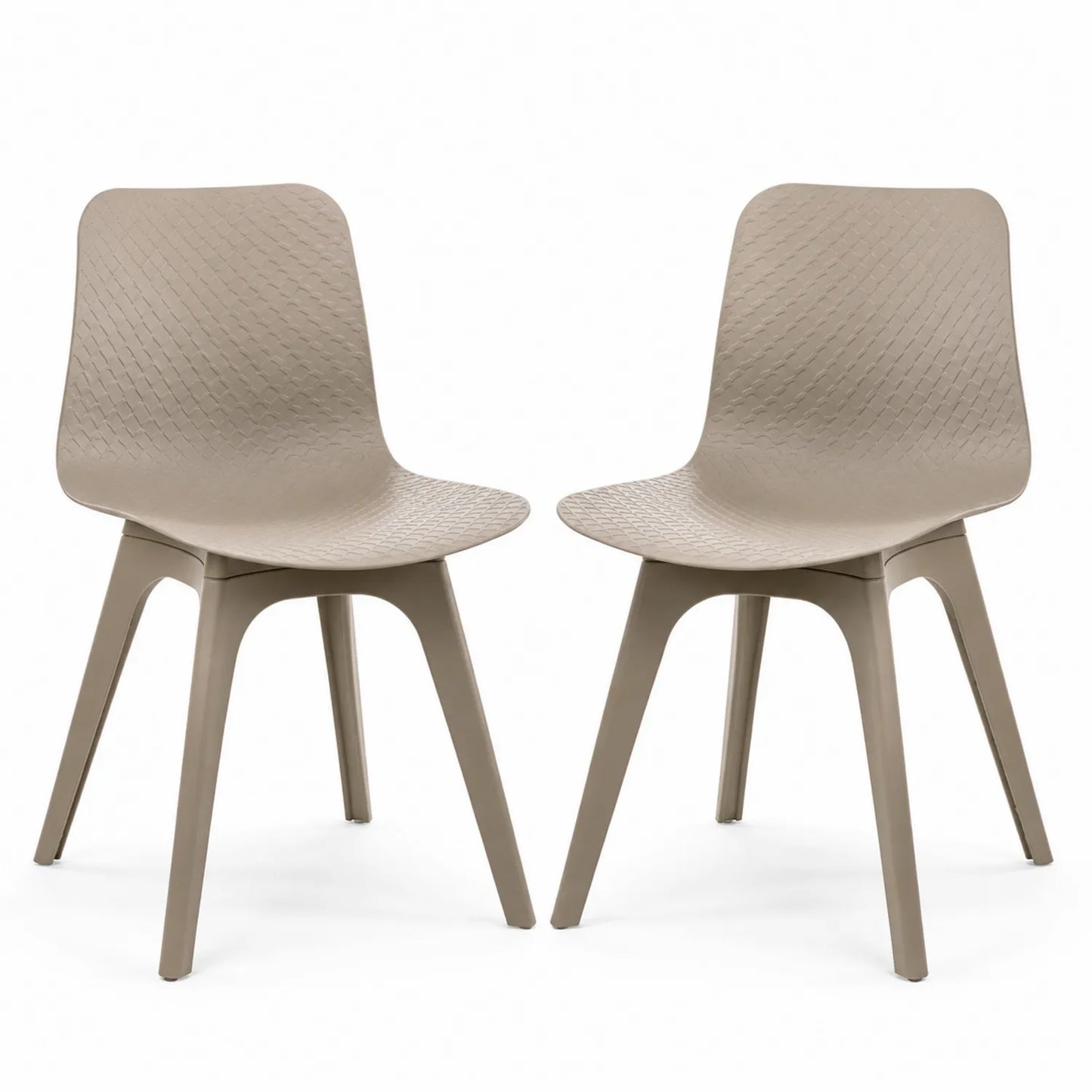 Lot de 2 chaises en plastique polypropylène Beige