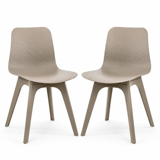 Lot de 2 chaises en plastique polypropylène Beige