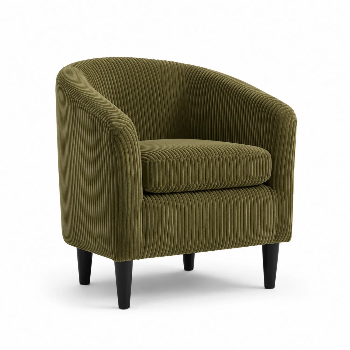 Fauteuil en velours côtelé vert forêt
