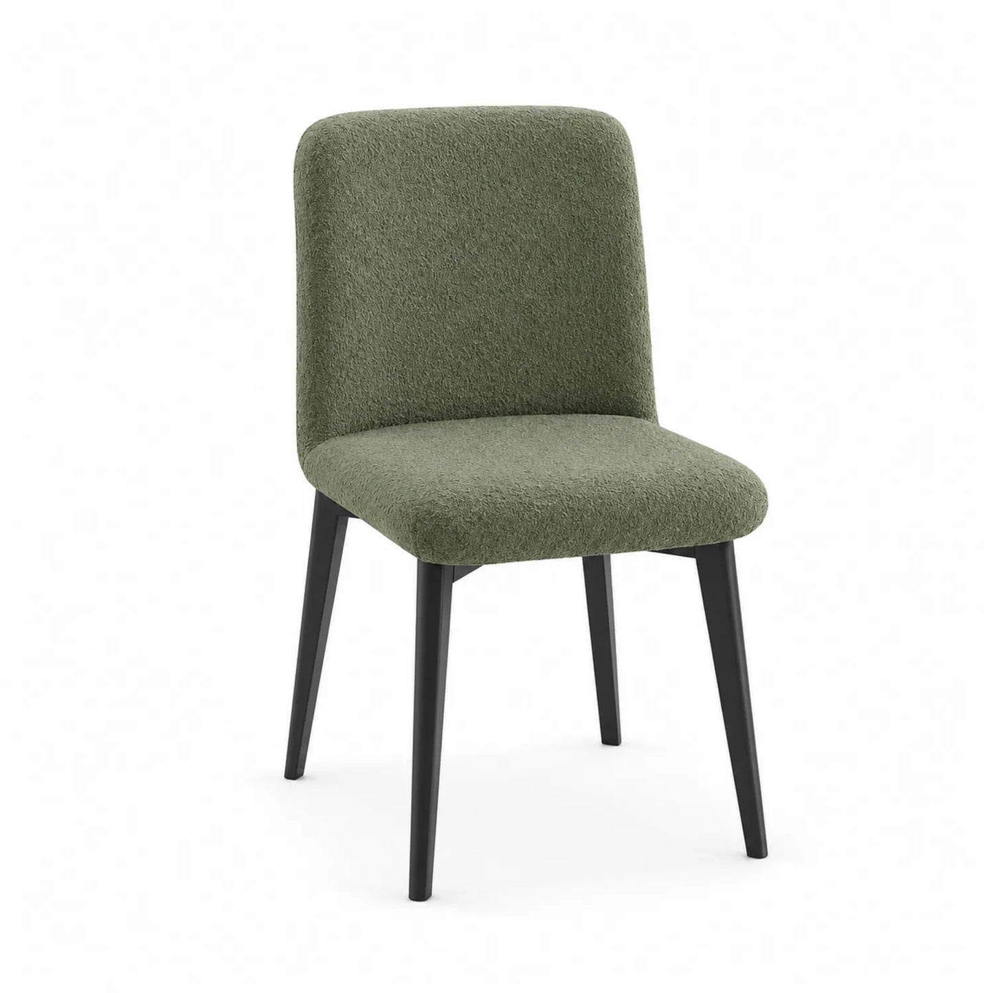 Chaise en bois et tissu bouclé Vert