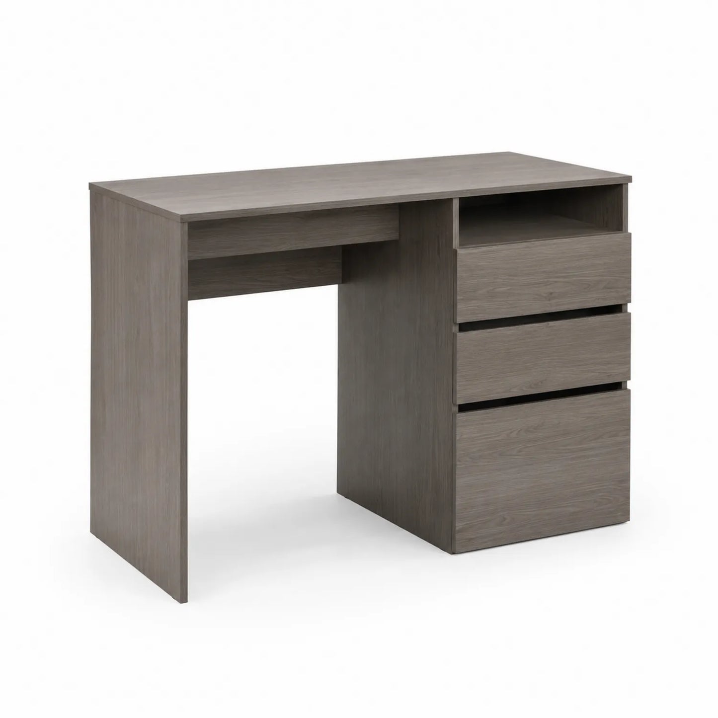 Bureau en bois avec trois tiroirs gris