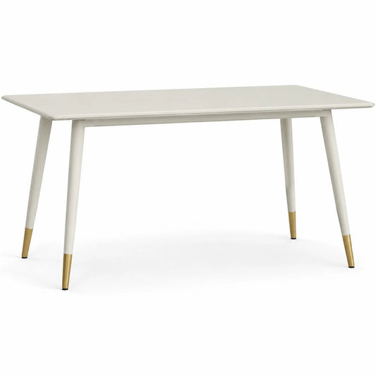 Table rectangulaire en bois et métal doré 150x80x75 cm