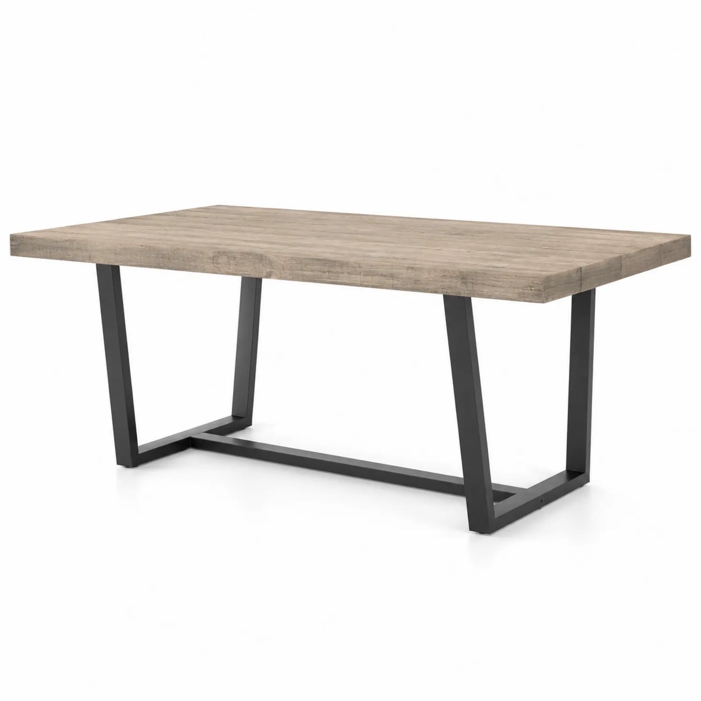Table à manger rectangulaire en bois et métal noir 200x100x75 cm