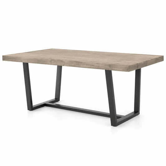 Table à manger rectangulaire en bois et métal noir 200x100x75 cm