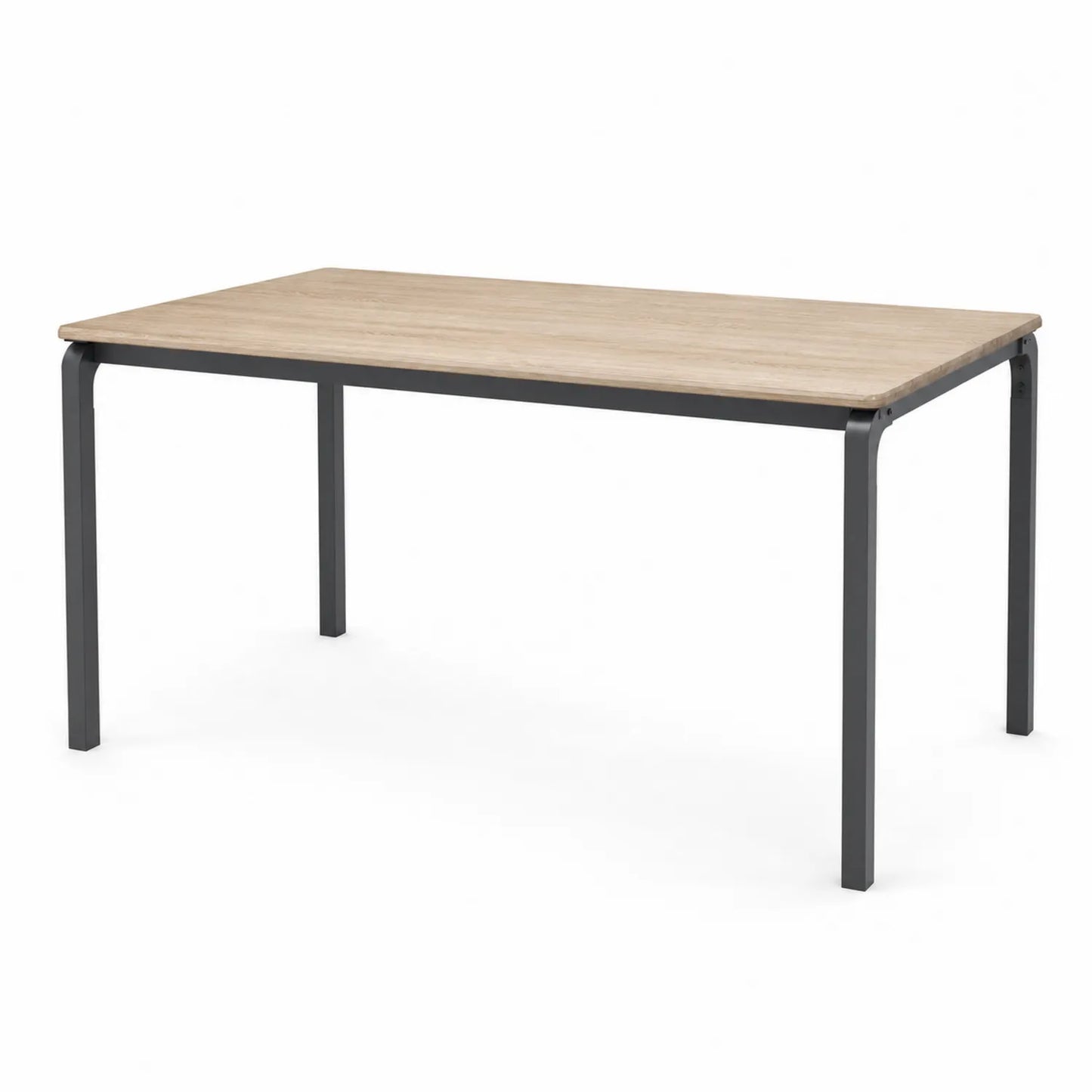 Table rectangulaire en bois et métal Chêne clair/Noir 150x90x75cm