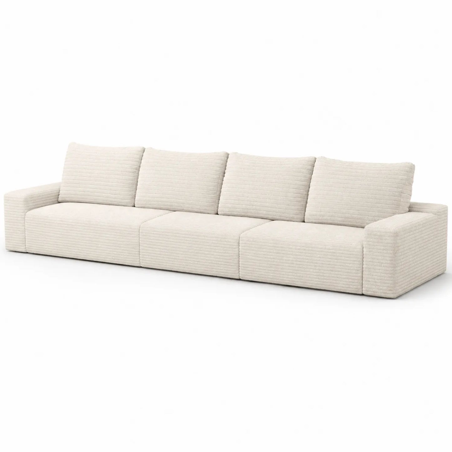 Canapé modulable en tissu côtelé Beige 320 cm