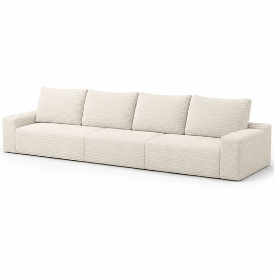 Canapé modulable en tissu côtelé Beige 320 cm