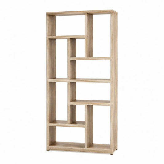 Étagère en bois 8 compartiments Chêne clair 70x24x175 cm