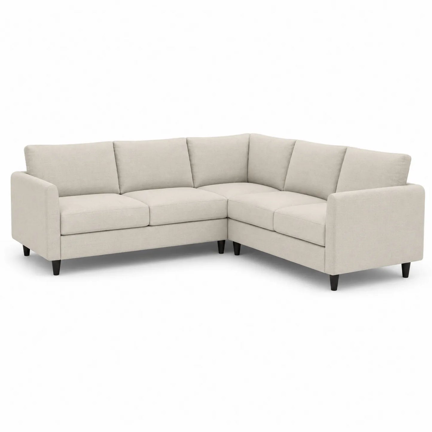 Canapé d'angle en tissu polyester beige, 250x250 cm