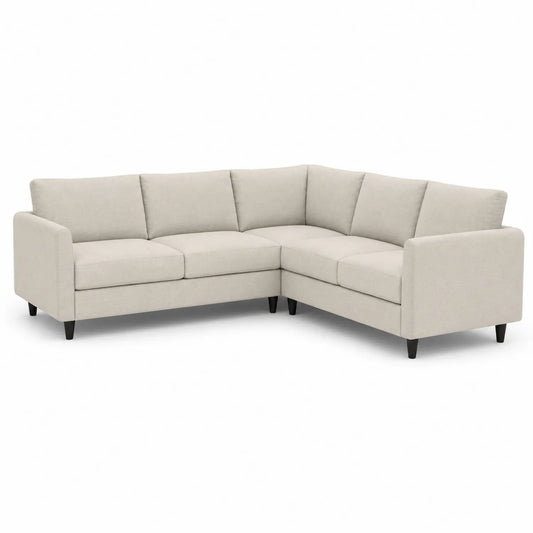 Canapé d'angle en tissu polyester beige, 250x250 cm