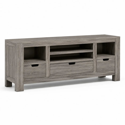 Meuble TV en Bois avec Tiroirs Gris