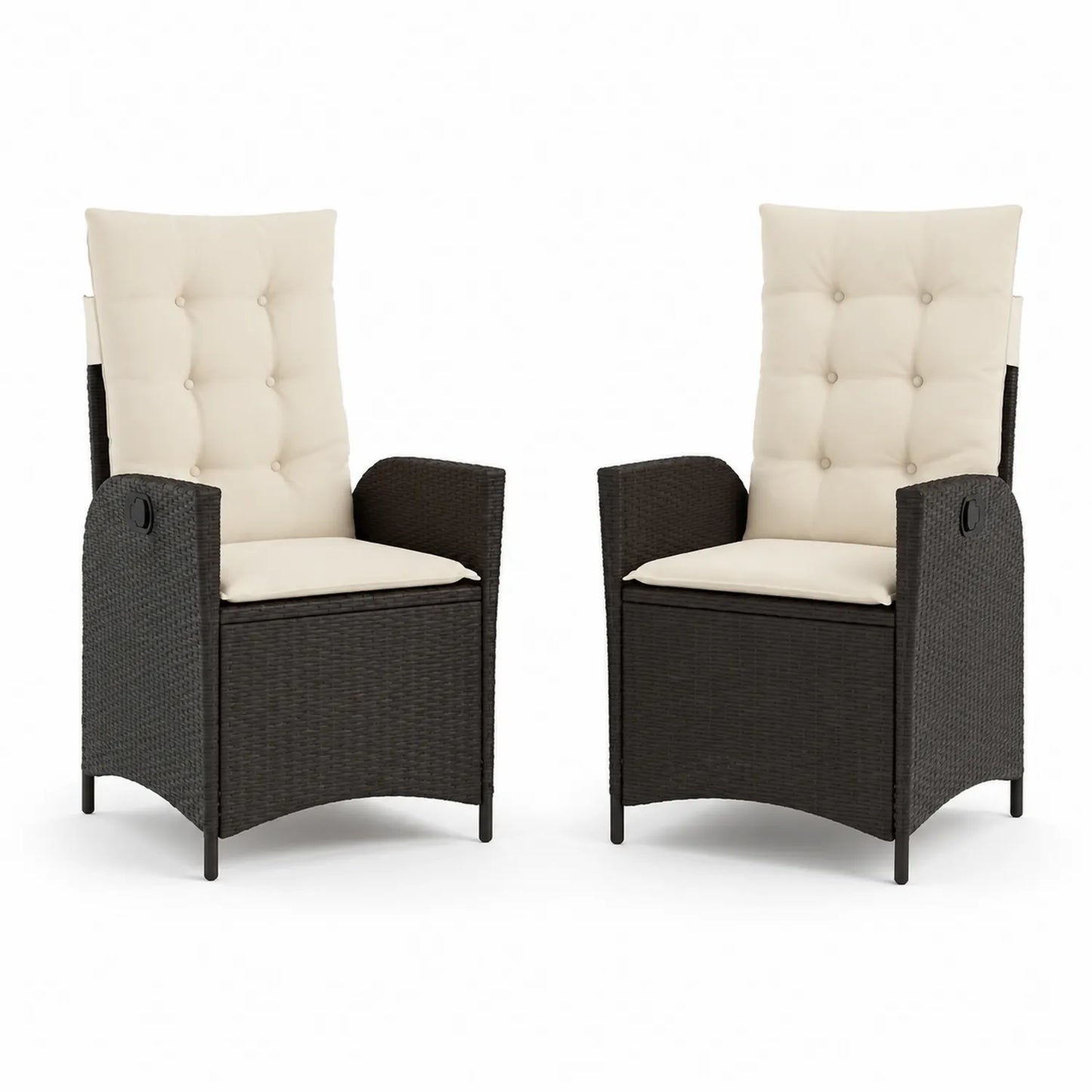 Ensemble de 2 chaises en résine tressée avec coussins