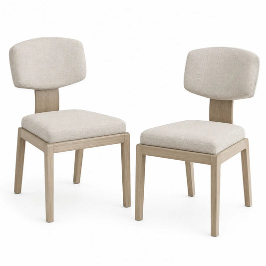 Lot de 2 chaises en bois avec rembourrage en tissu