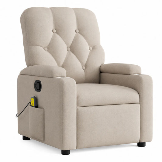 Fauteuil Releveur Électrique en Tissu Beige
