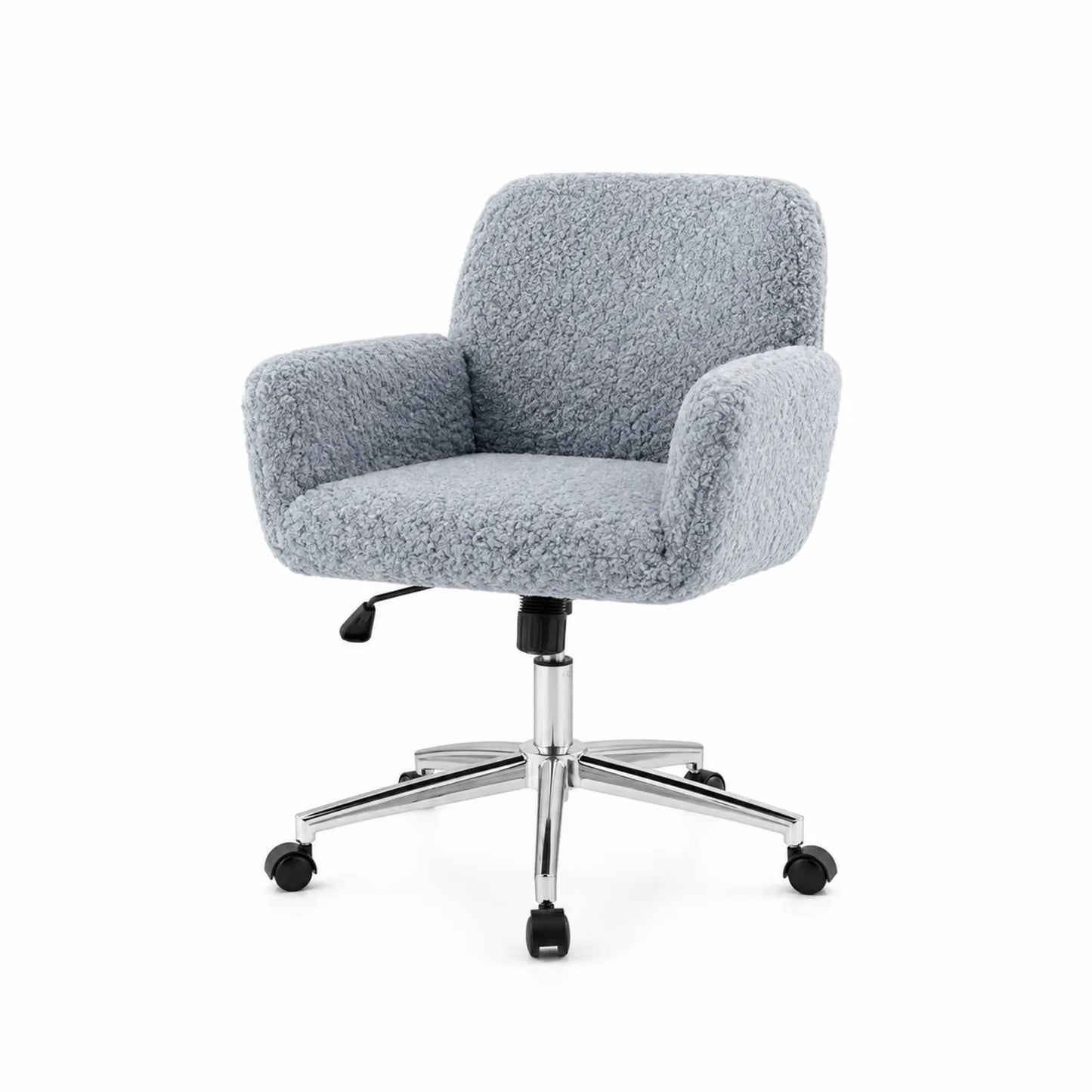 Chaise de bureau en tissu gris avec base en métal